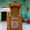 Mimbar Masjid Kayu Jati Ukir Kaligrafi Mewah