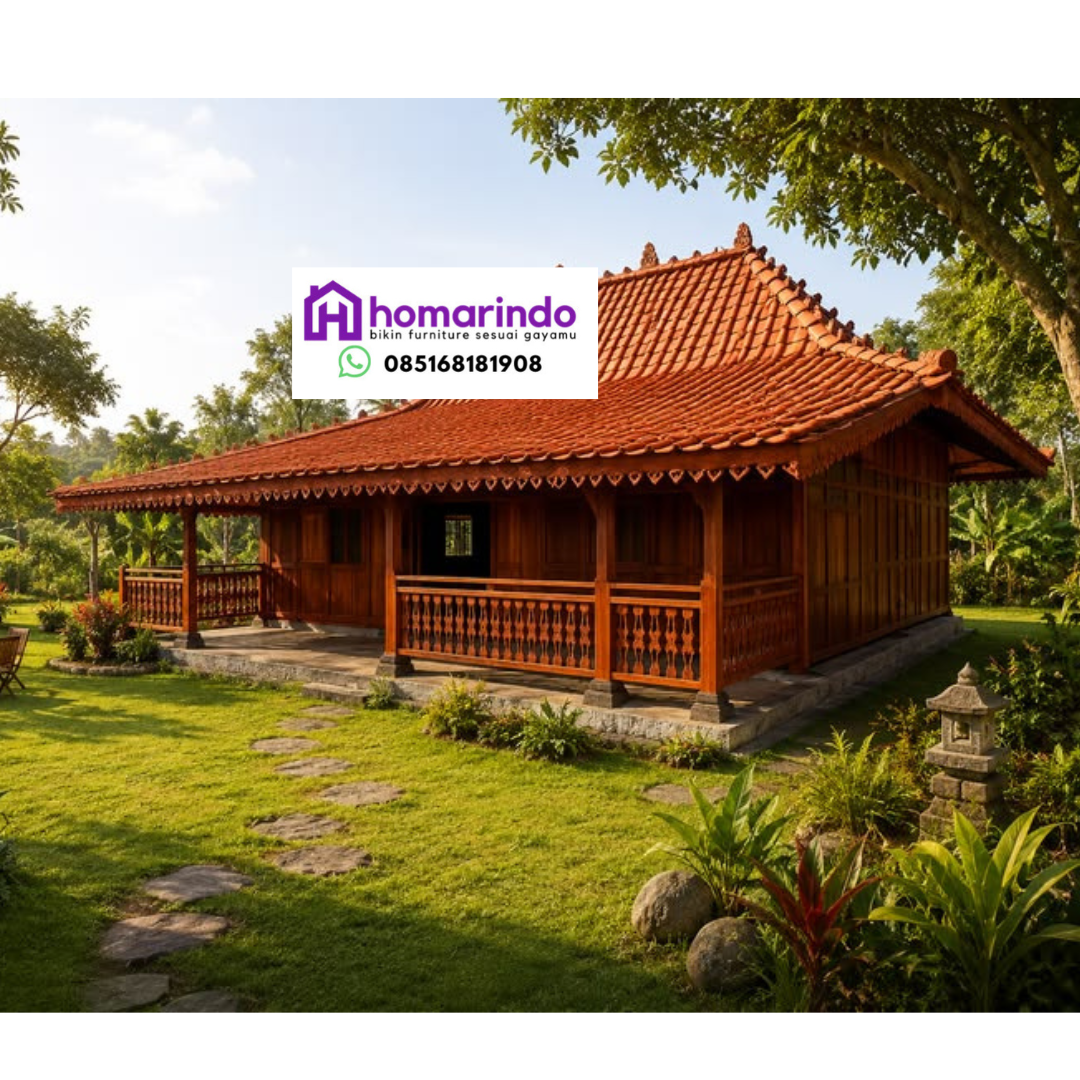 Rumah Kayu Jati Modern 6 × 7 M Rumah Kayu Jati Modern 6 × 7 M