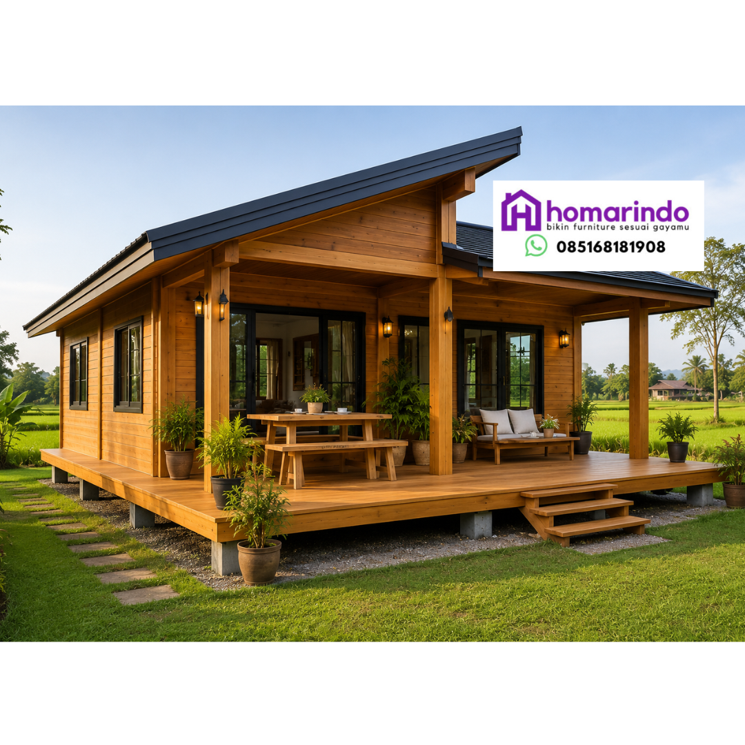 Produk Rumah Kayu Jati 4 × 6 Meter – Homarindo Produk Rumah Kayu Jati 4 × 6 Meter – Homarindo