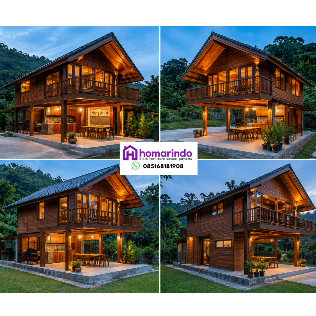 Rumah Panggung Kayu Jati Modern Rumah Panggung Kayu Jati Modern