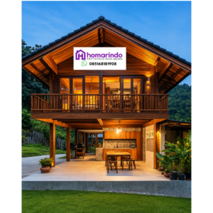Rumah Panggung Kayu Jati Modern