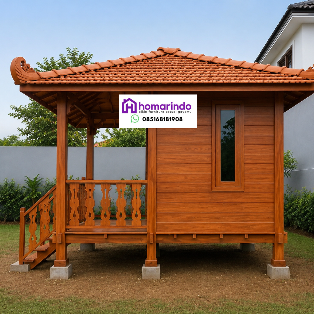 Gazebo Kayu Jati Minimalis Gazebo Kayu Jati Minimalis