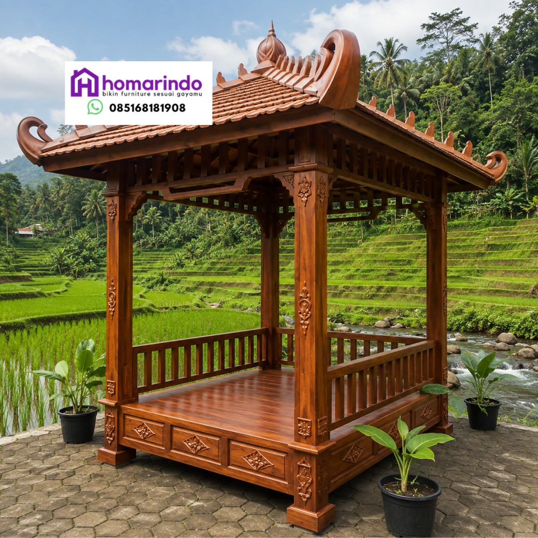 Gazebo Kayu Jati Minimalis Gazebo Kayu Jati Minimalis