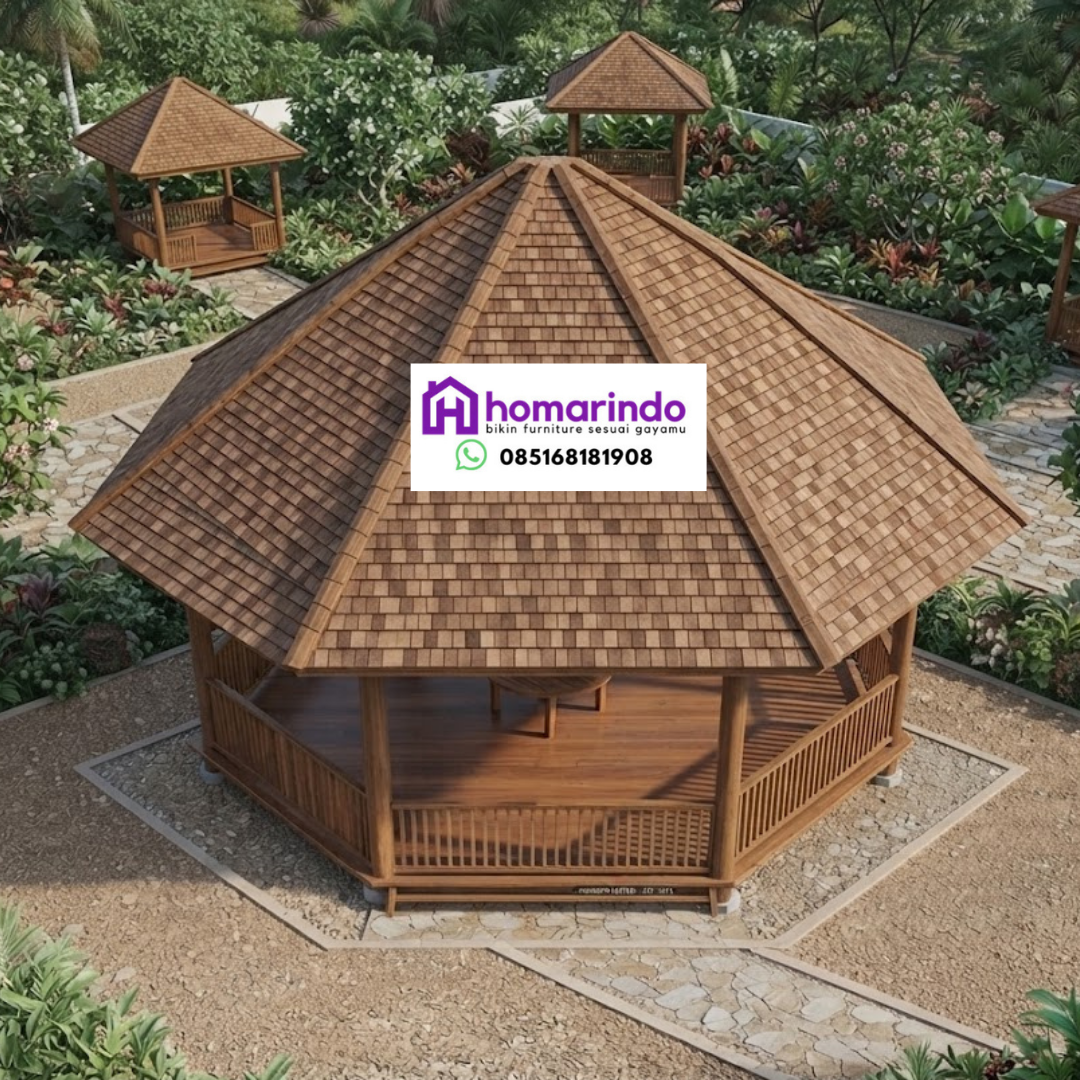 Gazebo Kayu Jati Mewah Gazebo Kayu Jati Mewah