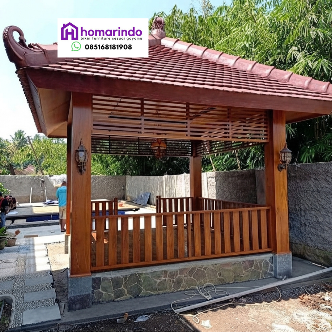 Gazebo Kayu Jati Minimalis Gazebo Kayu Jati Minimalis
