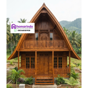 Rumah Lumbung Kayu Jati 2 Lantai Eksklusif