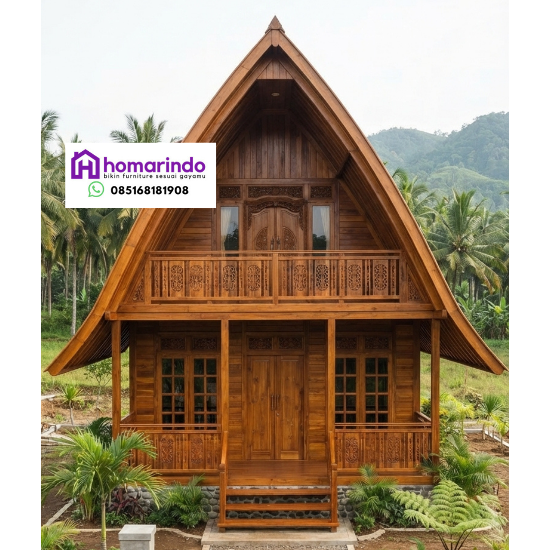 Rumah Lumbung Kayu Jati 2 Lantai Eksklusif