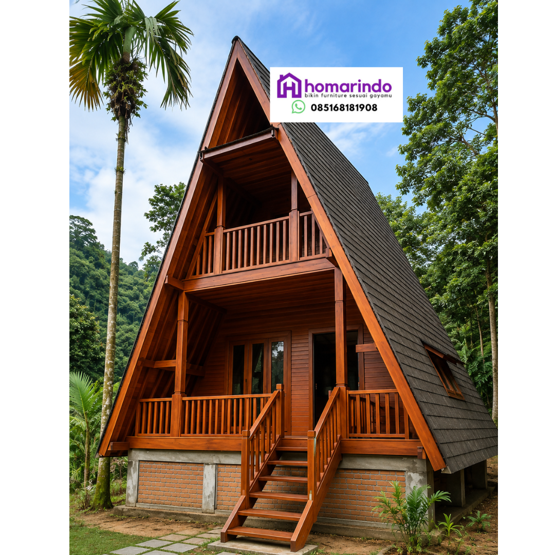 Rumah Segitiga Kayu Jati 2 Lantai Rumah Segitiga Kayu Jati 2 Lantai