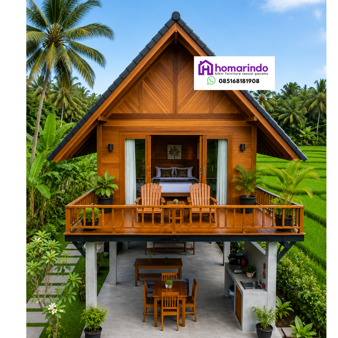 Rumah Panggung Kayu Jati Minimalis