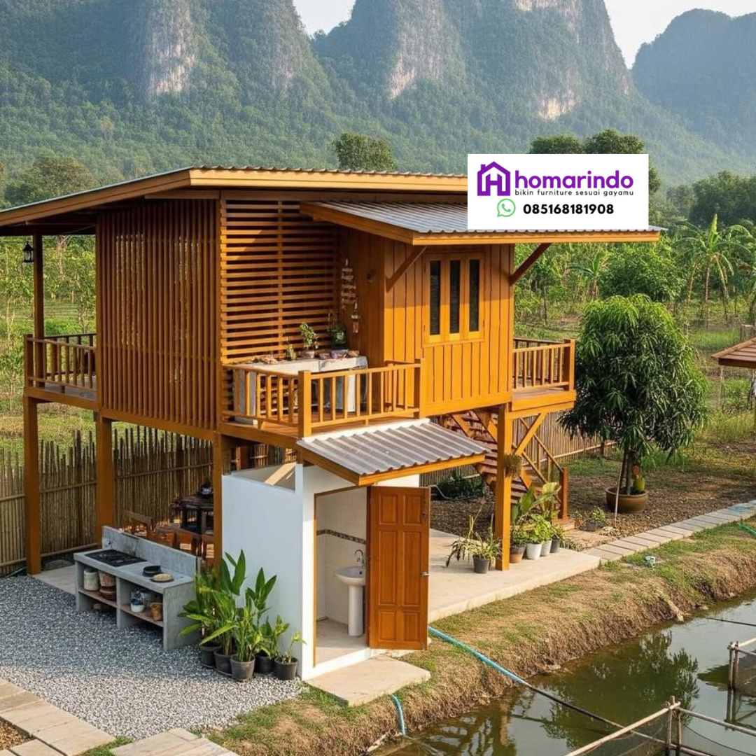 Rumah Kayu Jati Panggung Modern Rumah Kayu Jati Panggung Modern