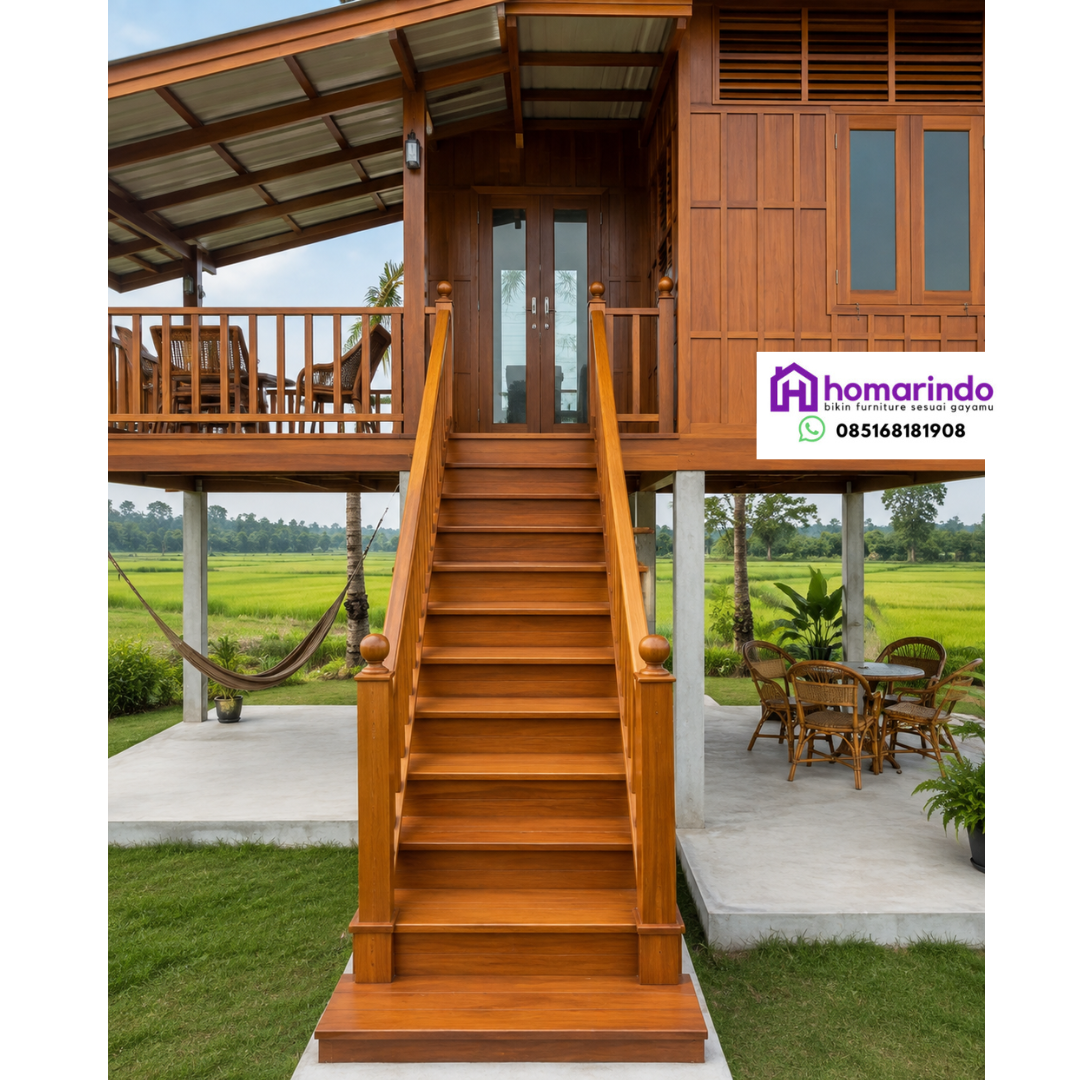 Rumah Kayu Jati Panggung Modern Rumah Kayu Jati Panggung Modern