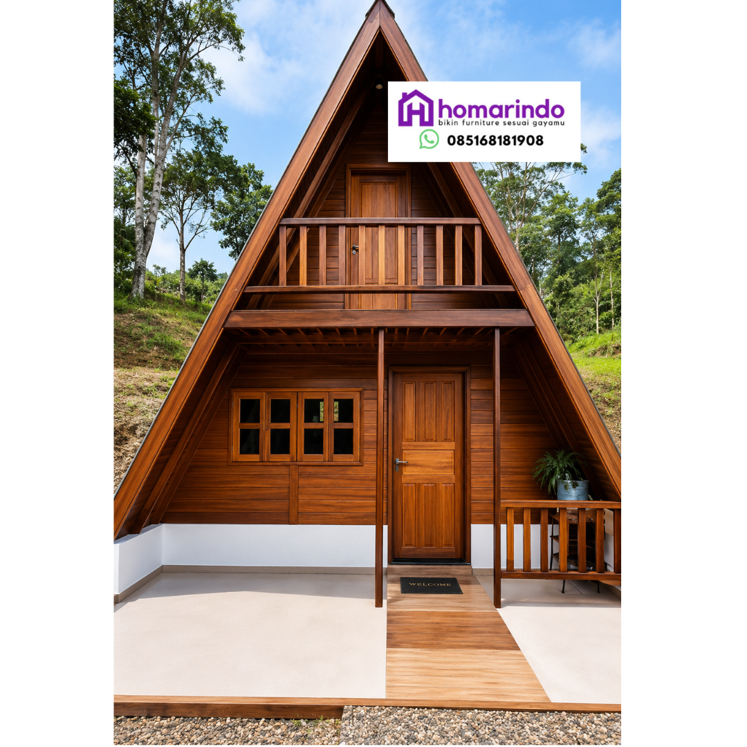Rumah Kayu Jati Segitiga