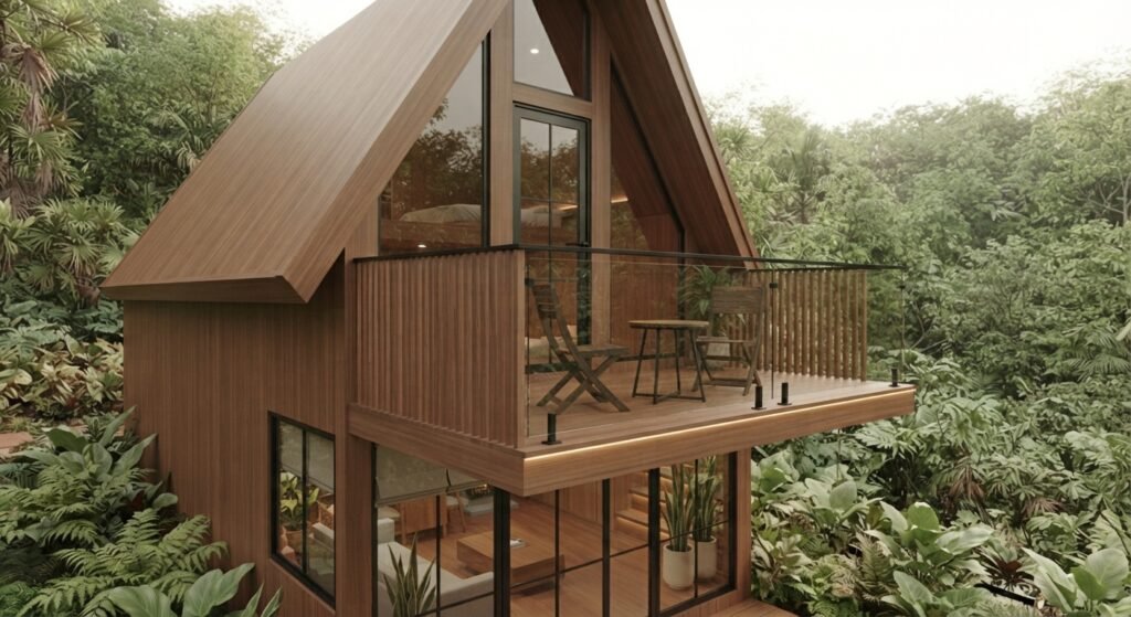 7 Inspirasi Rumah Kayu Jati A-Frame
