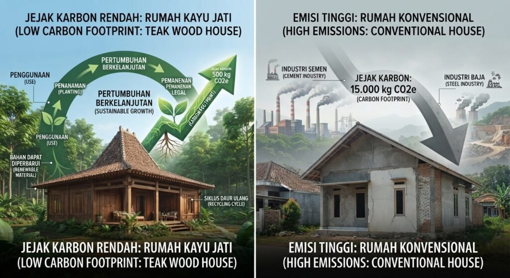 7 Kelebihan Rumah Kayu Jati Dibandingkan Rumah Konvensional Modern
