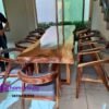 Set Meja & Kursi Sally Jok Berbahan Kayu Trembesi