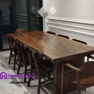 Set Meja Makan Bahan Kayu Jati Perhutani Grade A