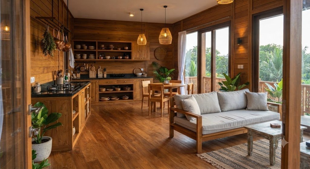 10 Inspirasi Desain Rumah Kayu Jati Minimalis untuk Lahan Terbatas 2 10 Inspirasi Desain Rumah