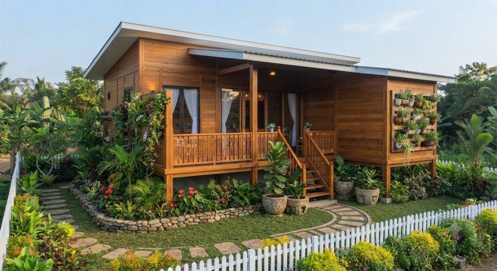10 Inspirasi Desain Rumah Kayu Jati Minimalis untuk Lahan Terbatas 9 10 Inspirasi Desain