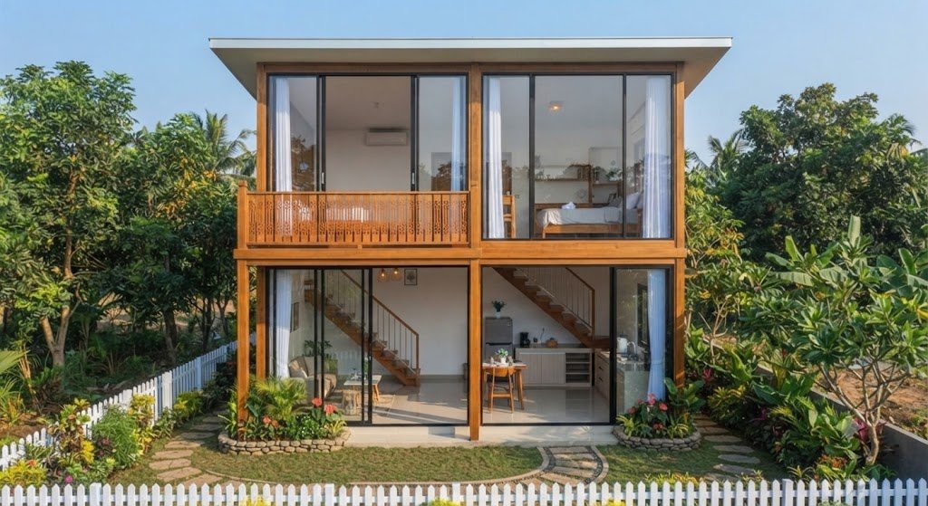 10 Inspirasi Desain Rumah Kayu Jati Minimalis untuk Lahan Terbatas 10 10 Inspirasi Desain