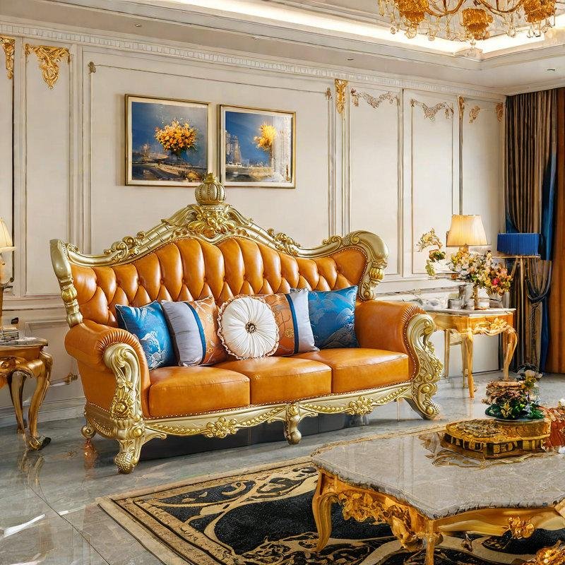 5 Model Sofa Kulit Ukir Mewah yang Sedang Populer untuk Rumah Modern Klasik 1 5 Model Sofa Kulit