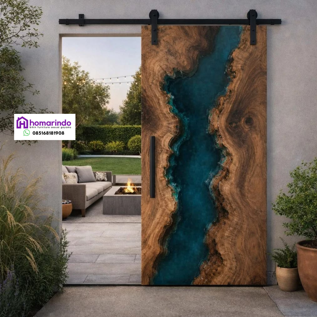 Pintu Resin Alami River Wood Homarindo