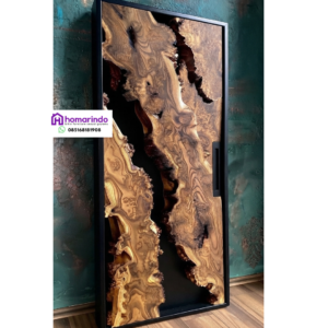 Pintu Resin Eksklusif Kombinasi Kayu Alami