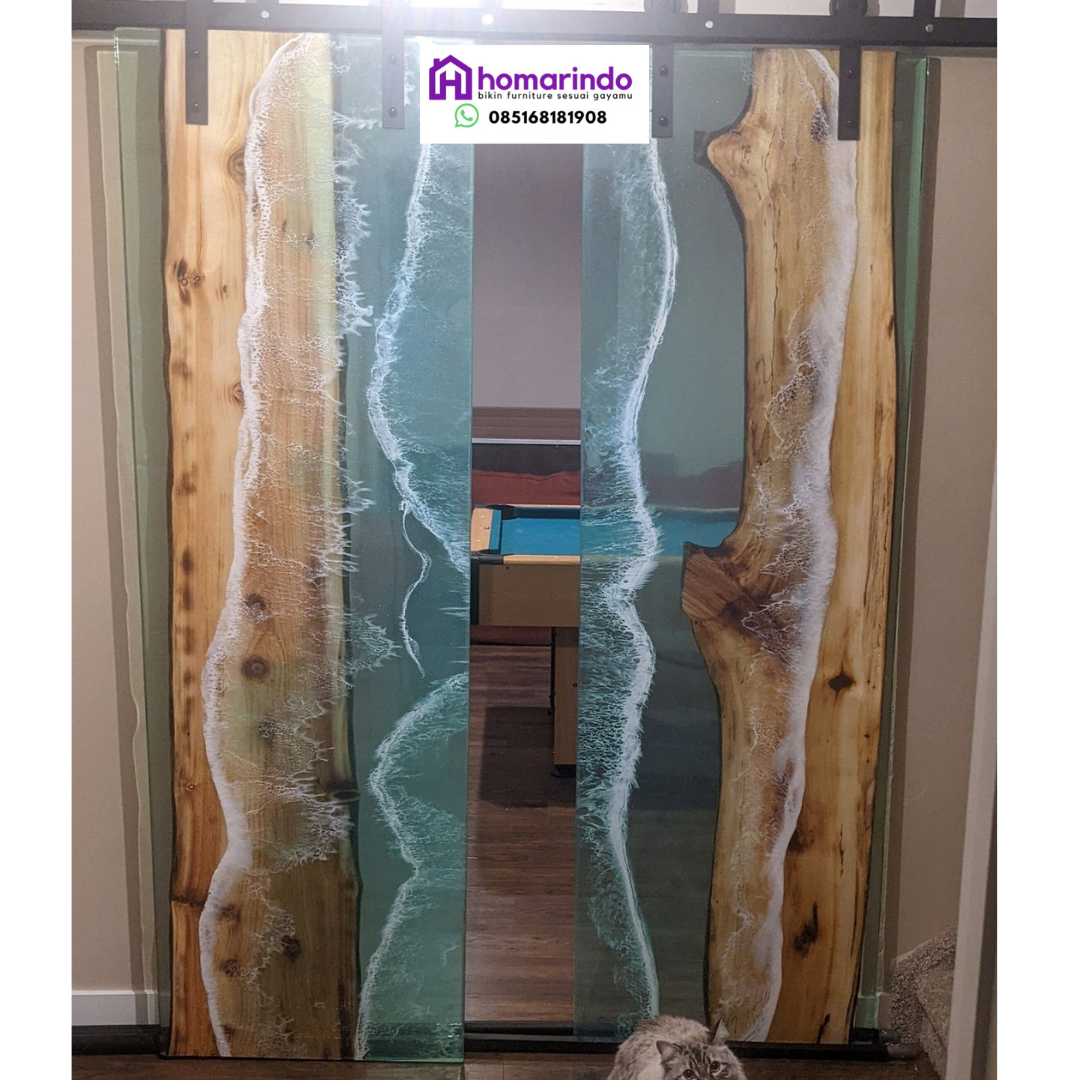 Pintu Resin Epoksi Motif Ombak Pantai Pintu Resin Epoksi Motif Ombak Pantai