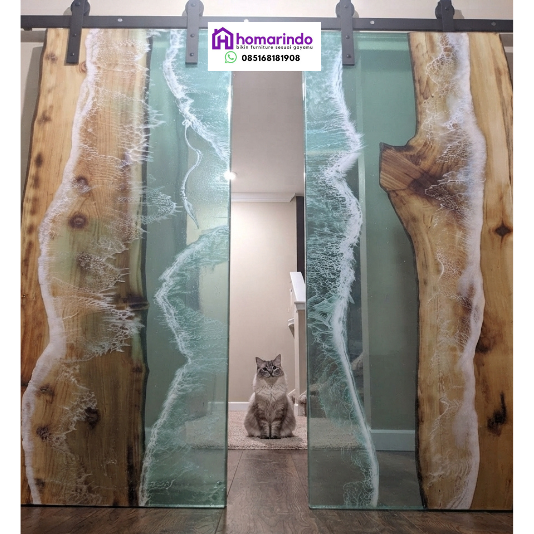 Pintu Resin Epoksi Motif Ombak Pantai Pintu Resin Epoksi Motif Ombak Pantai