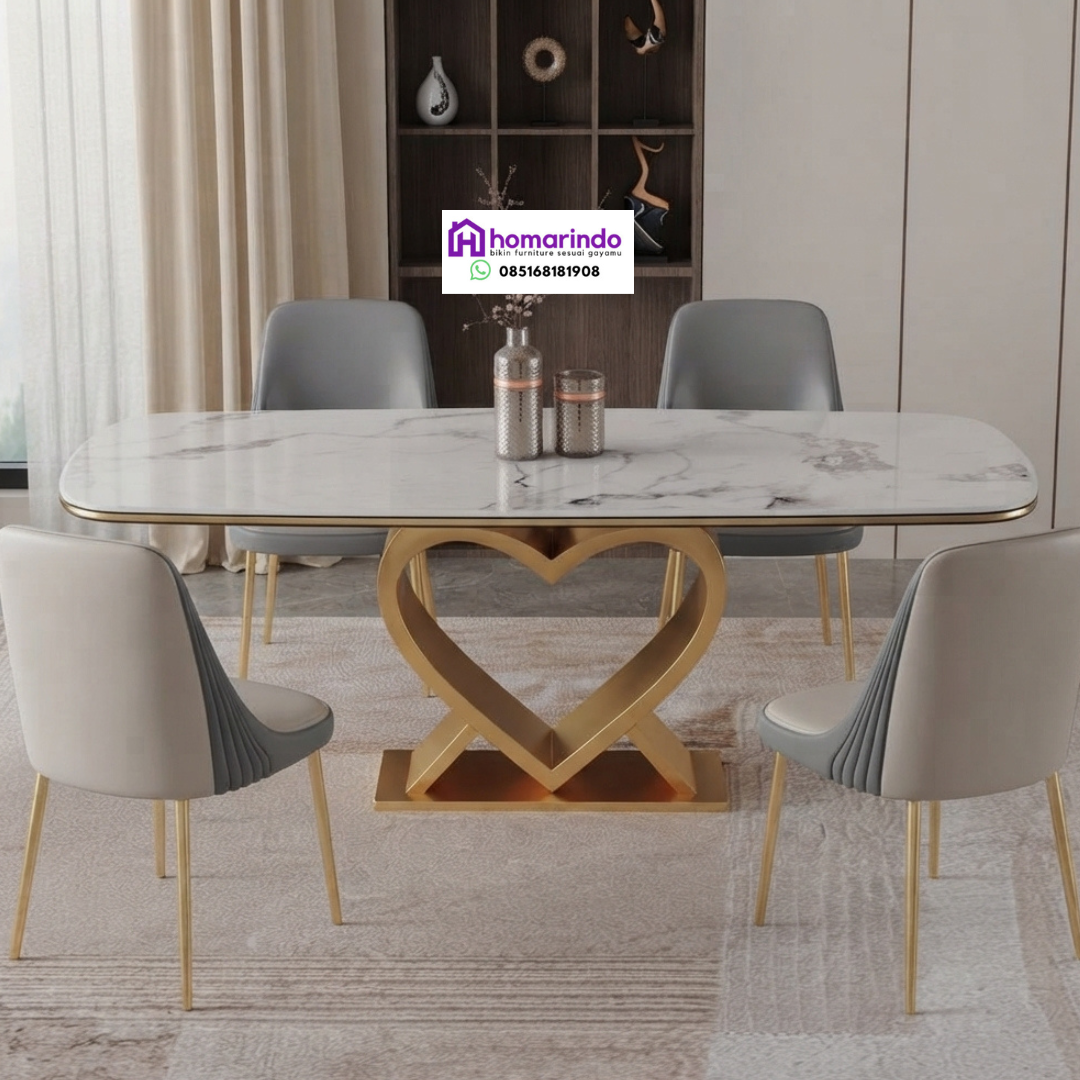 Set Meja Makan Stainless Elegan dari Homarindo Set Meja Makan Stainless Elegan dari Homarindo