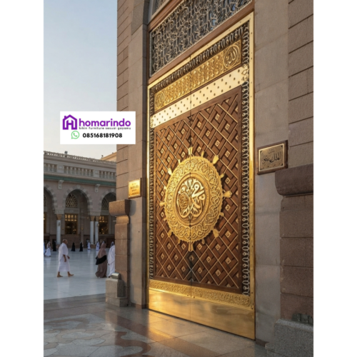Pintu Nabawi Kuningan Mewah Custom Desain Pintu Nabawi Kuningan Mewah Custom Desain