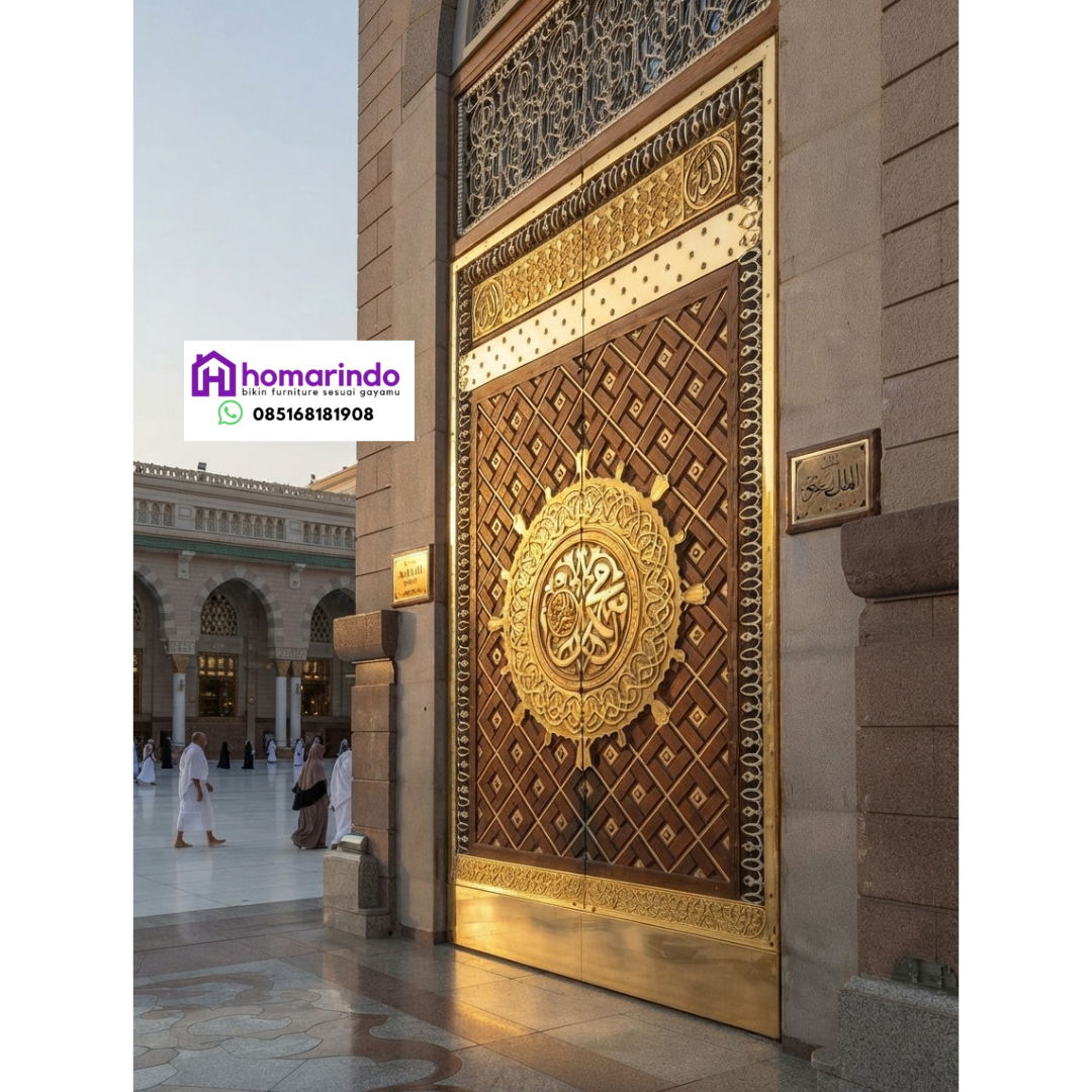 Pintu Nabawi Kuningan Mewah Custom Desain Pintu Nabawi Kuningan Mewah Custom Desain