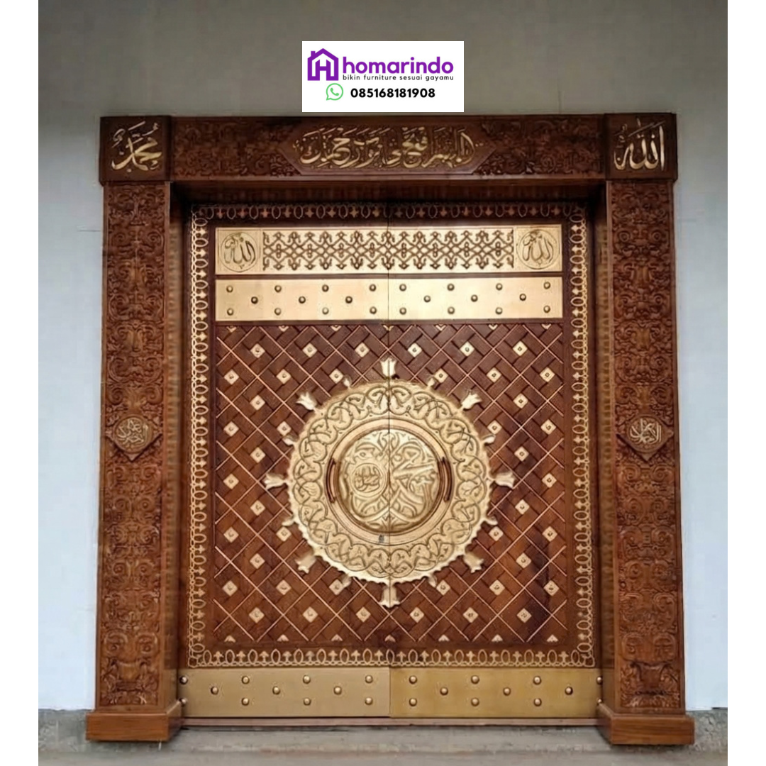 Pintu Nabawi Kayu Jati Jepara Ukiran Mewah Khas Madinah