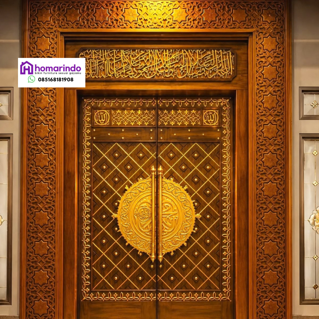 Pintu Nabawi Kayu Jati Mewah Estetik