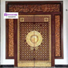 Pintu Nabawi Kayu Jati Mewah Ukiran Kuningan