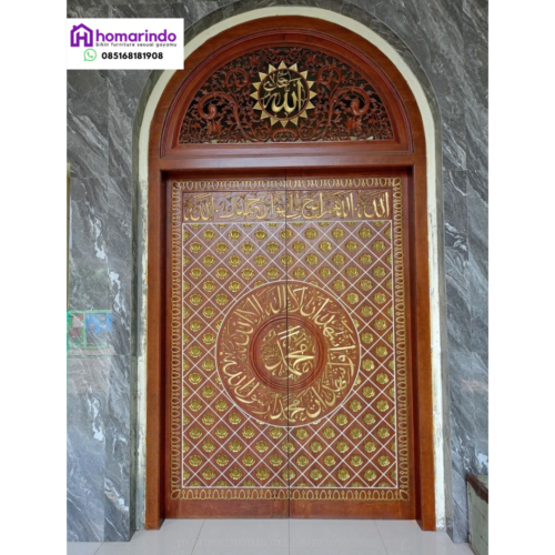 Pintu Nabawi Kayu Jati Mewah Kuningan Ukiran Khas Masjid Nabawi