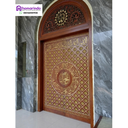 Pintu Nabawi Kayu Jati Mewah Kuningan Ukiran Khas Masjid Nabawi