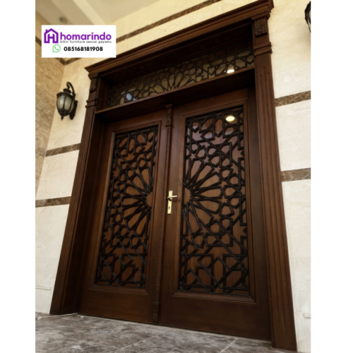 Pintu Nabawi Kayu Jati Klasik Mewah Elegan