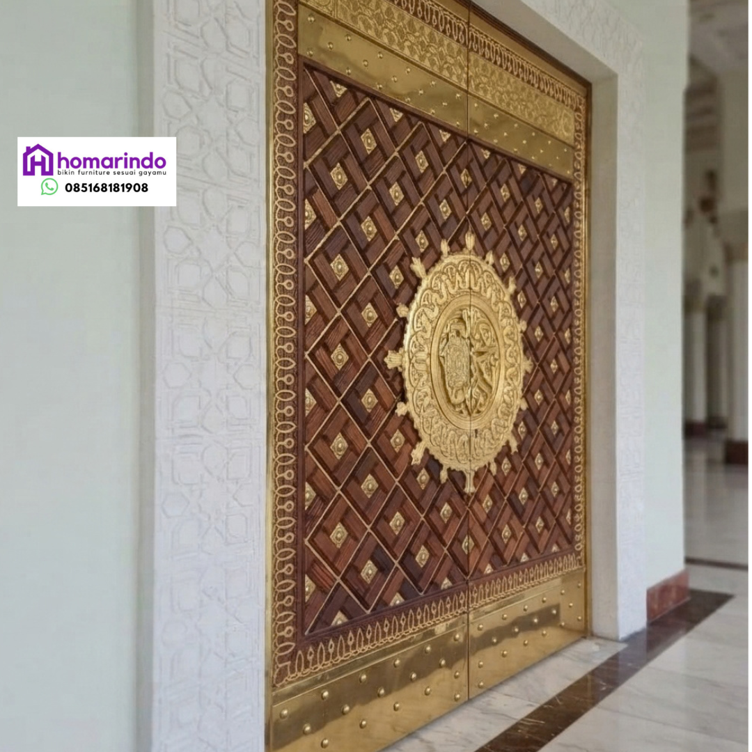 Pintu Nabawi Kuningan Kayu Jati Mewah Pintu Nabawi Kuningan Kayu Jati Mewah