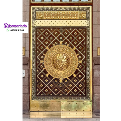 Pintu Nabawi Kustom Kuningan dan Kayu Jati Mewah Pintu Nabawi Kustom Kuningan dan Kayu Jati Mewah