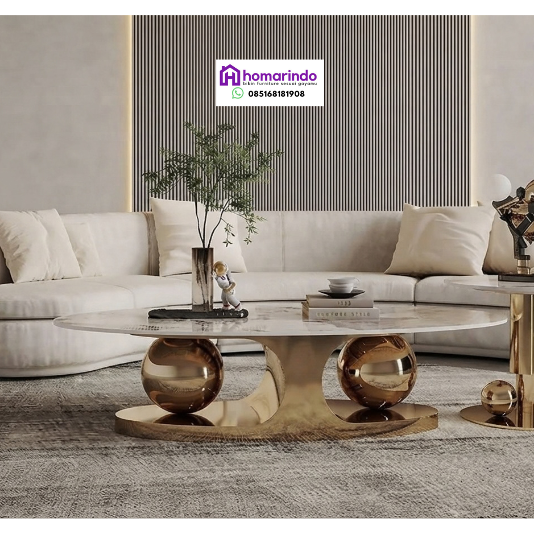 Meja Tamu Stainless Steel Modern