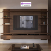 Backdrop TV Minimalis Modern Kayu Walnut Elegan