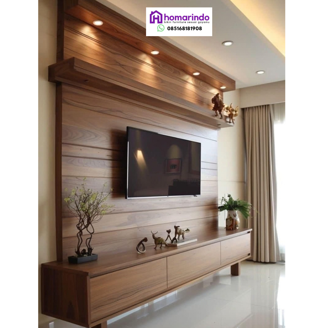 Backdrop TV Dinding Minimalis Kayu Modern Estetik Backdrop TV Dinding Minimalis Kayu Modern Estetik