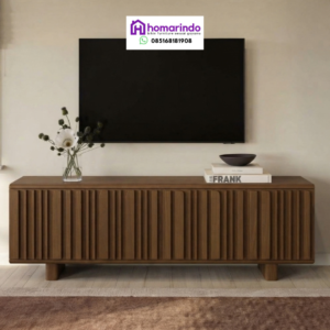 Meja TV Kayu Minimalist Fluted Panel Homarindo