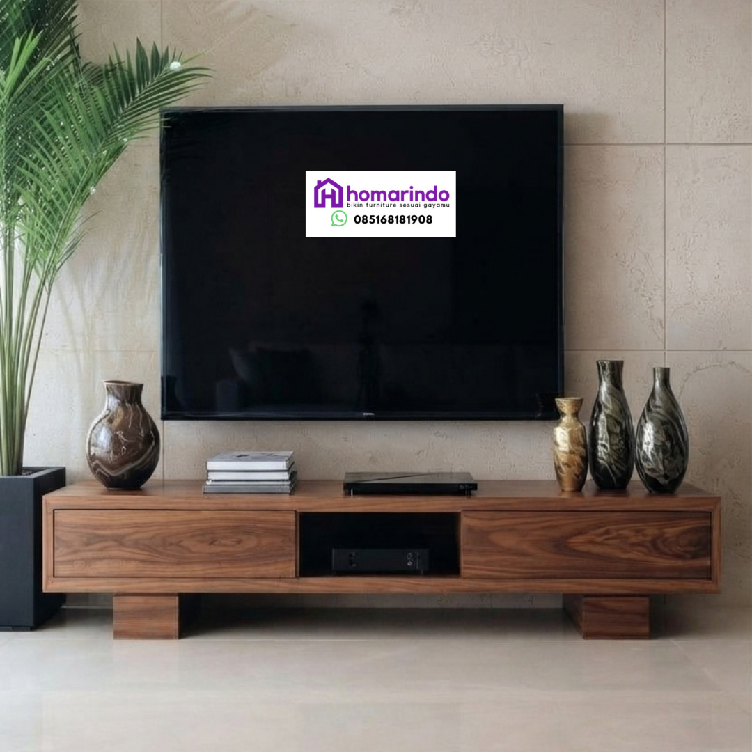 Meja TV Kayu Minimalis Modern Homarindo