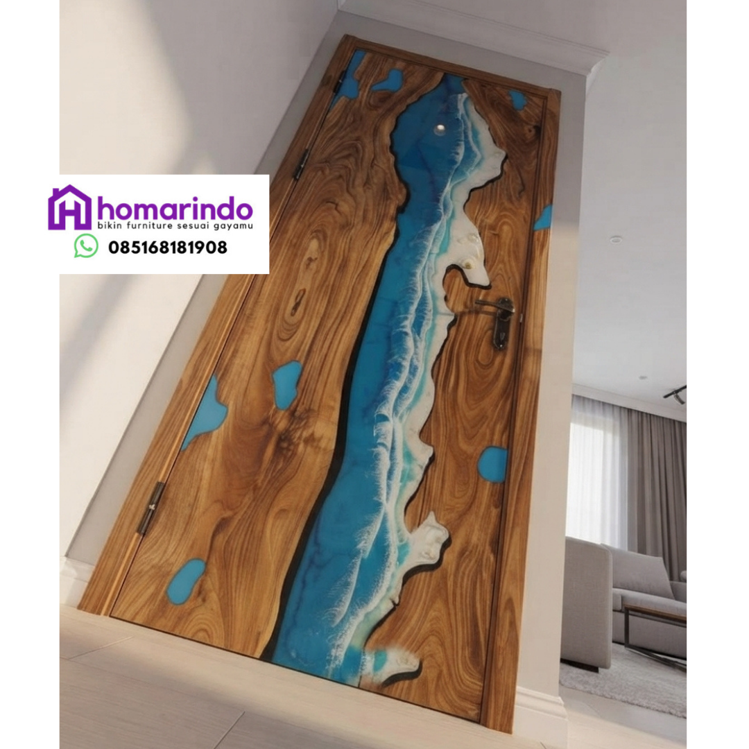 Pintu Kayu Resin Epoksi Motif Laut Biru dari Homarindo Pintu Kayu Resin Epoksi Motif Laut Biru dari Homarindo