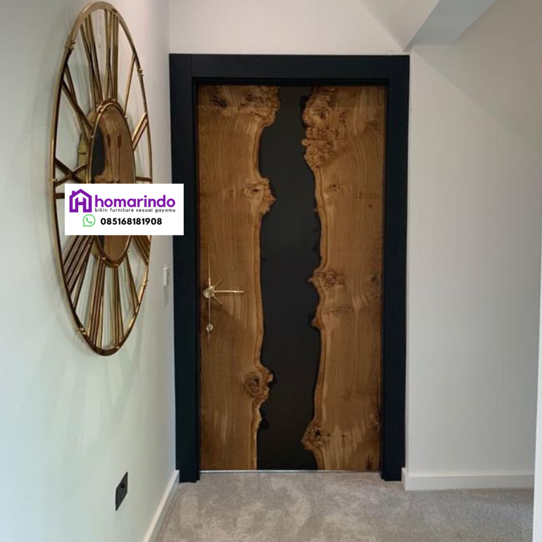 Pintu Resin Kayu Eksklusif Live-Edge Kombinasi Elegan