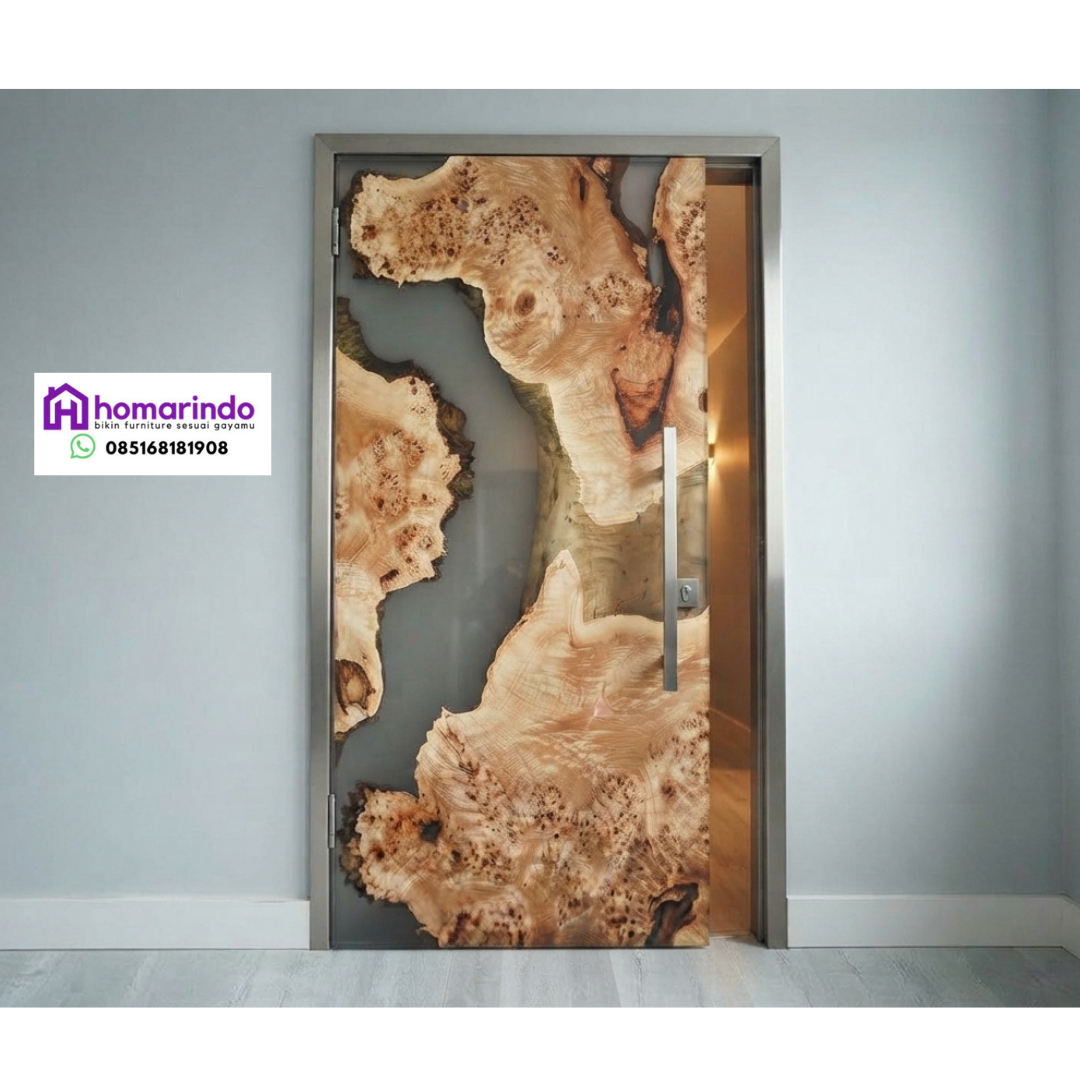 Pintu Eksklusif Resin Kombinasi Kayu Unik dari Homarindo