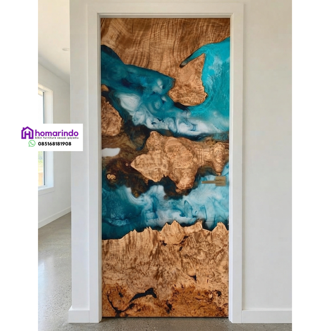 Pintu Resin Kombinasi Kayu Alami Eksklusif dari Homarindo