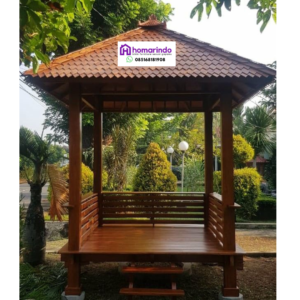Gazebo Taman Kayu Jati Minimalis