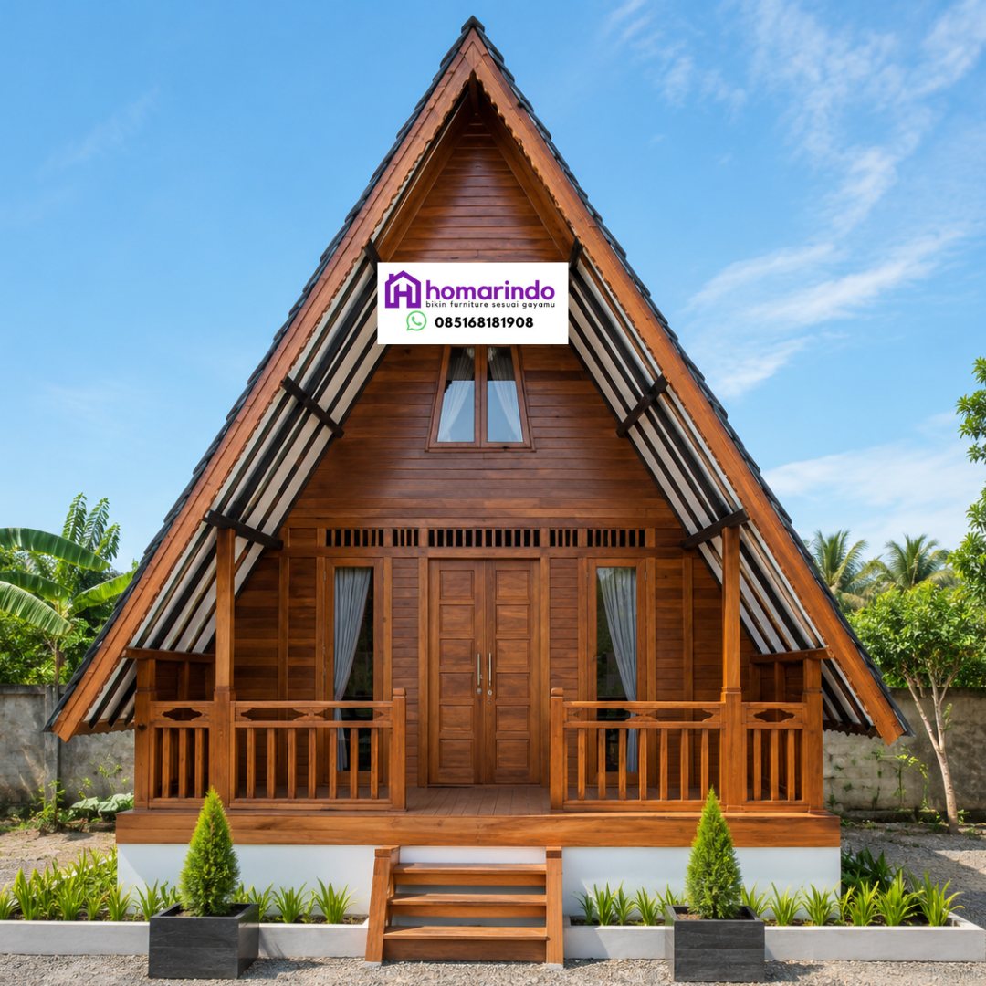 Rumah Kayu Jati Segitiga
